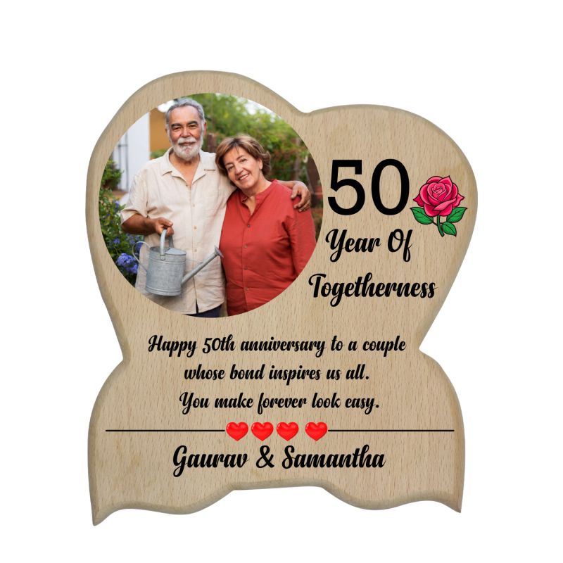 Personalized 50 Years of Togetherness Photo Frame  Golden Jubilee Gifts for Parents, Grandparents, Husband & Wife
